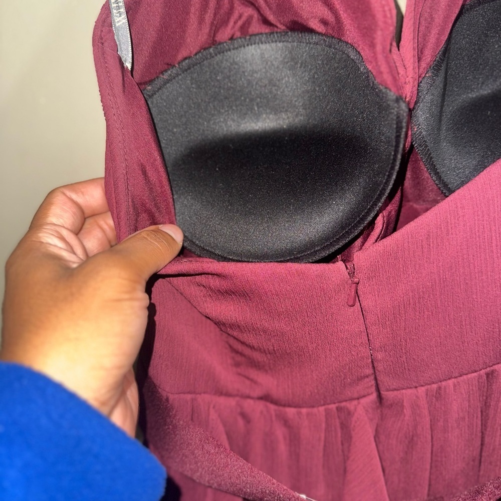 Vera Wang Deep Burgundy Halter Backless Dress - Picture 7 of 9